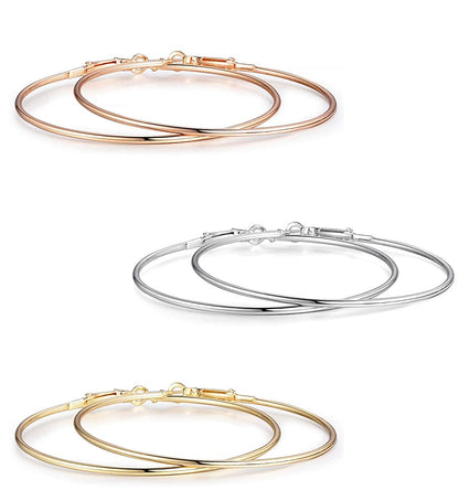 Rhodium-Plated Alloy Assorted Hoop Earrings Combo - The Pari