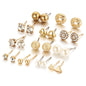 Rhodium-Plated Alloy Metallic Geometric Earrings Combo - The Pari