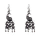 Rhodium-Plated Alloy Silver Mirror Studded Moon Earrings - The Pari