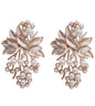 Rhodium-Plated Alloy Designer Golden Pearl Earrings - The Pari