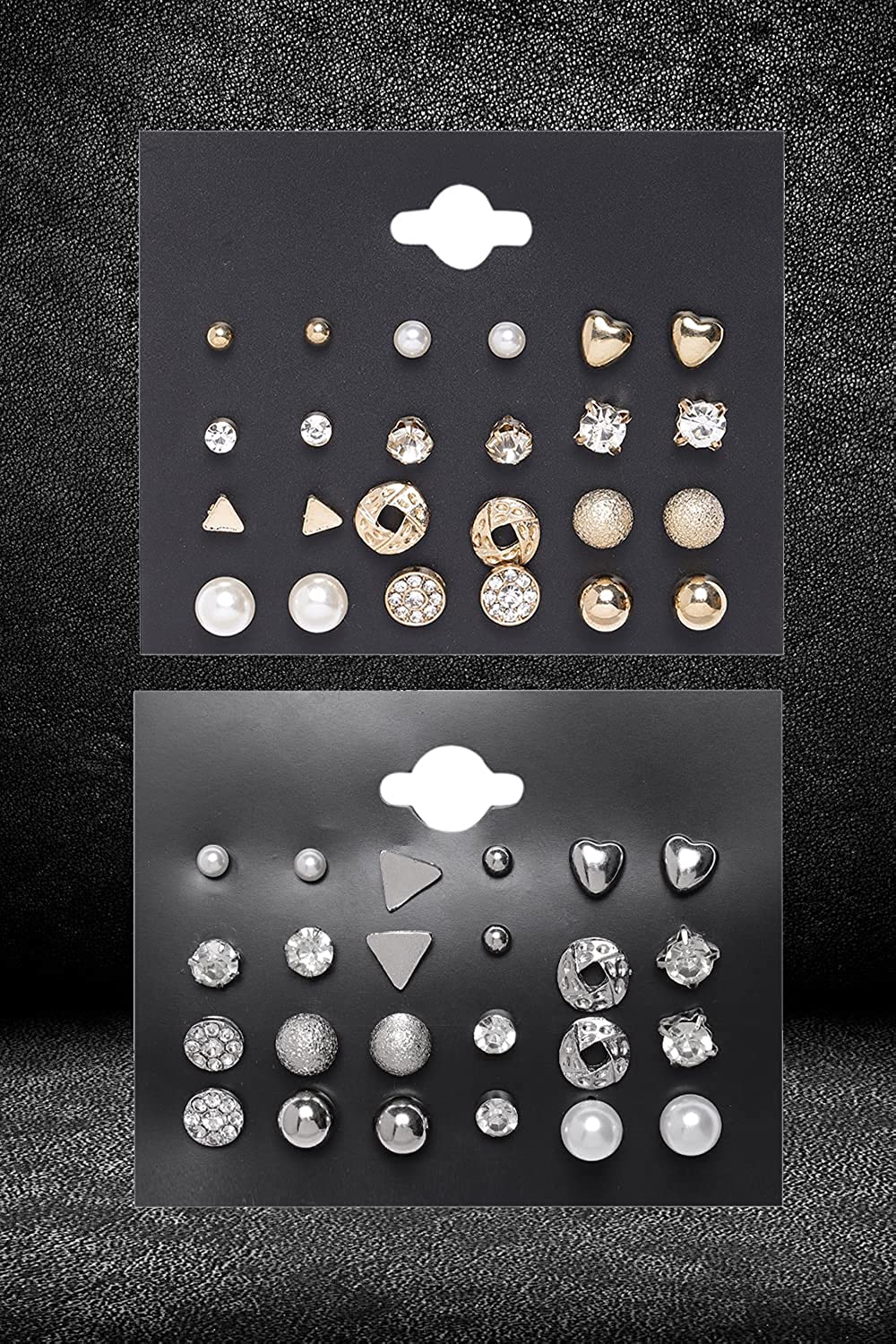 Rhodium-Plated Alloy Set Of 24 Earrings Combo - The Pari