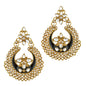 Gold-Polished Alloy Black Enamel Ethnic Earrings - The Pari