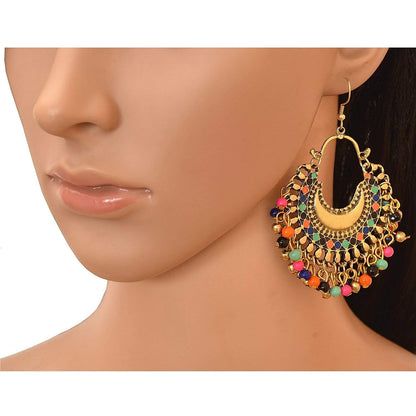Gold-Polished Alloy Oxidised Designer Earrings - The Pari