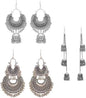 Silver-Plated Alloy Oxidised 3 Earrings Combo - The Pari