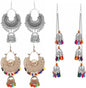 Silver-Plated Alloy Oxidised 3 Earrings Combo - The Pari