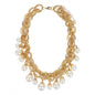 Gold-Polished Alloy Pearl Statement Necklace - The Pari