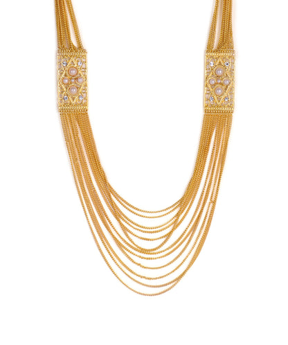 Gold-Toned Alloy Flower Necklace - The Pari