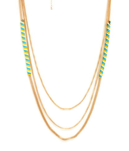 Gold-Polished Alloy Neon Strands Necklace - The Pari