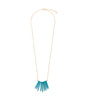 Gold-Polished Alloy Blue Tribal Long Chain Necklace - The Pari