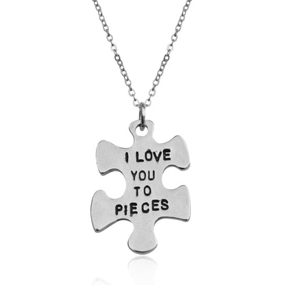 Silver-Plated Alloy Stainless Steel Love Quote Pendant Necklace - The Pari