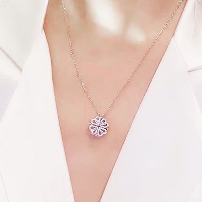 Gold-Polished Alloy Multi Wearing Heart Necklace For Girls - The Pari