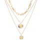 Gold-Polished Alloy Metallic Geometric Layered Necklace - The Pari