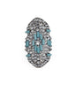 Silver-Plated Alloy Green Rhinestone Studded Cocktail Ring - The Pari