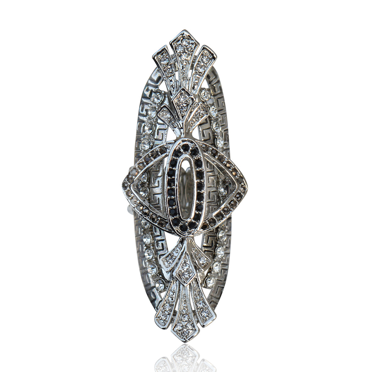 Silver-Plated Alloy Big Silver Stylish Ring - The Pari