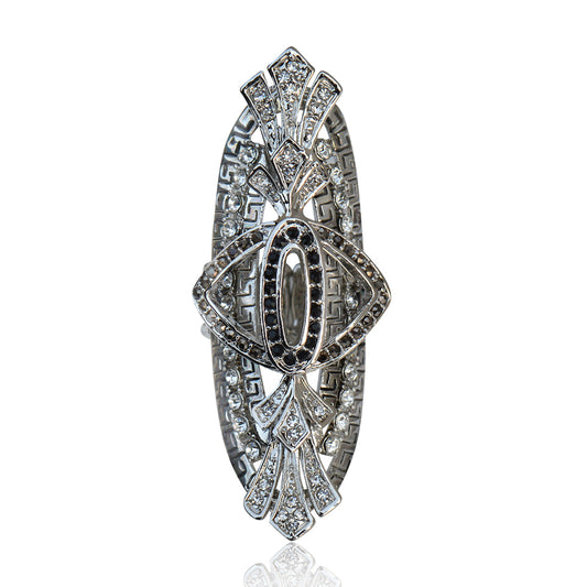 Silver-Plated Alloy Big Silver Stylish Ring - The Pari