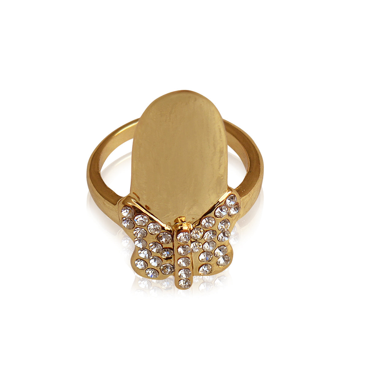 Gold-Polished Alloy Stylish Golden Nail Ring - The Pari