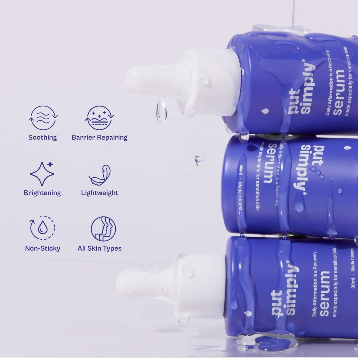 Put Simply Daily Affermation Soothing Serum With Peptides & 74% Ferments For Inflamed Skin