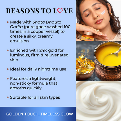 Just Herbs Pure Ghee & 24K Gold Deep Nourishing Night Treatment Cream