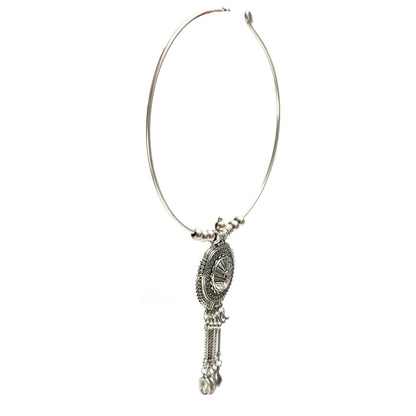 Mominos Fashion Johar Kamal Oxidised Silver-Plated Hasli Design Necklace Choker For Women