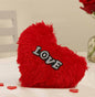 Tied Ribbons Valentine Gift With Heart Shape Pillow Fur Cushion (Red)