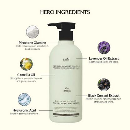 La'dor Newplex Balancing Shampoo - Scalp Soothing Korean Shampoo for Dry Hair