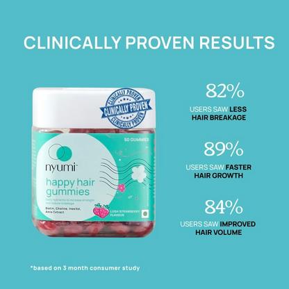 Nyumi Biotin Hair Gummies For Stronger Thicker And Shinier Hair - Amla Zinc, & Multivitamins