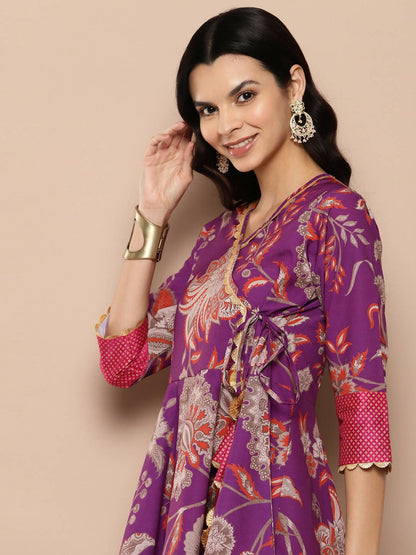 Ahalyaa Women's Traditional wear Tunic - Purple