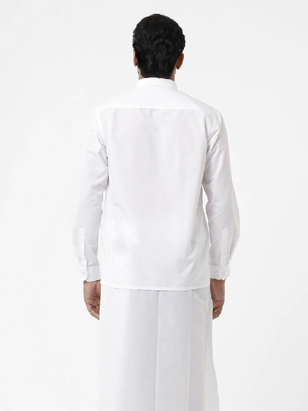 Ramraj Cotton Mens Full Sleeve Formal Poly Cotton White Shirt