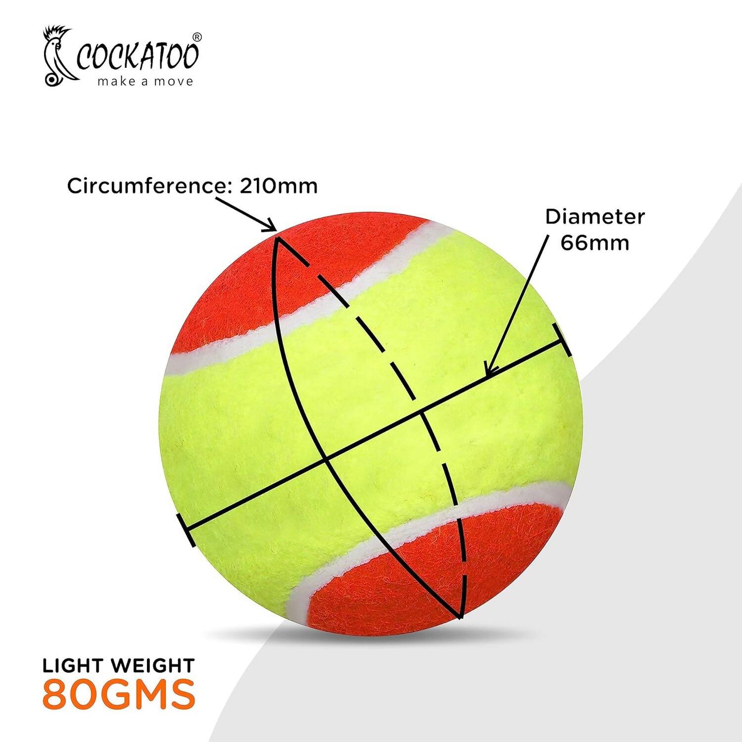 Cockatoo Rubber Cricket Tennis Ball (Pack of 2)
