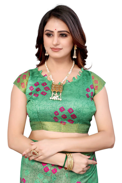 Vamika Ethnic Fire Pink Jari Border Linen Saree