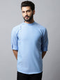 Even Apparels sky Blue Color Pure Cotton Men's Kurta With Side Placket (MMS503)