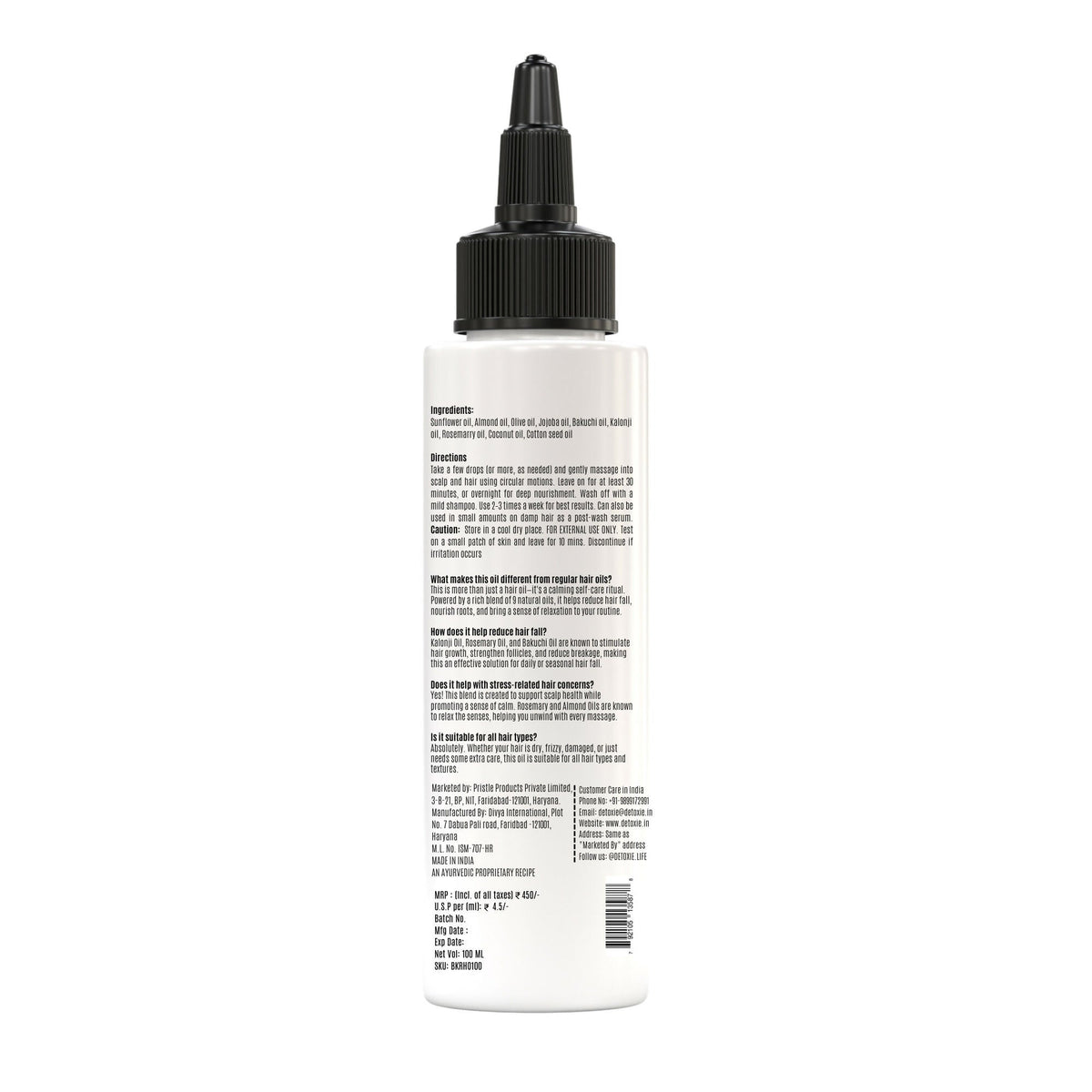 Detoxie Bakuchi Kalonji & Rosemary Hair Oil