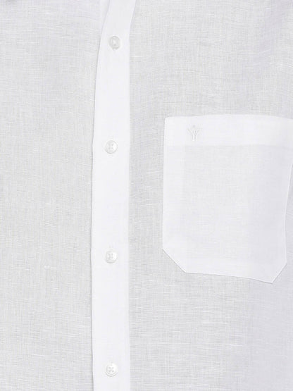 Ramraj Cotton Mens Linen Full Sleeve White Shirt