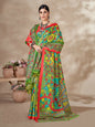 Aayaa Designer Winter Collection Printed Saree With Shawl - Multi Color
