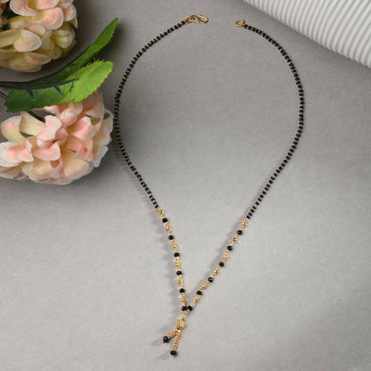 AanyaCentric Gold-Polished Mangalsutra & Ring Set