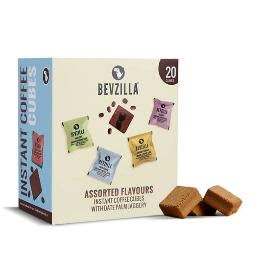 Bevzilla Assorted Flavours Instant Coffee Cubes Pack with Organic Date Palm Jaggery