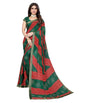 Vamika Green Georgette Printed With Lace Saree (MANYA GREEN RED)
