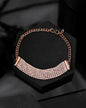 VOJ Gold-Polished AD Studded Multi Layar Charm Bracelet