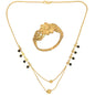 AanyaCentric Gold-Polished Mangalsutra & Ring Set