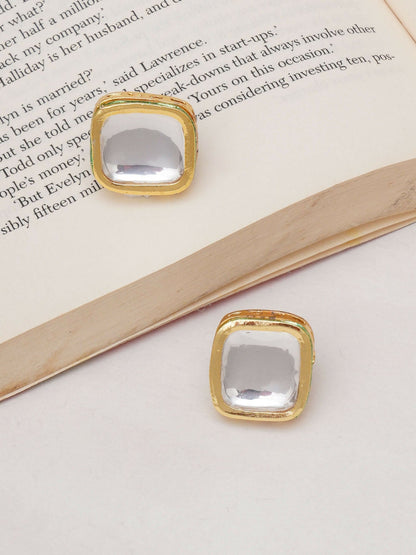 Kundan Studs (Gold) - Ruby Raang
