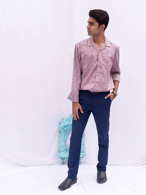 Diva Globe Rayon Printed Shirt With Lapel Collar