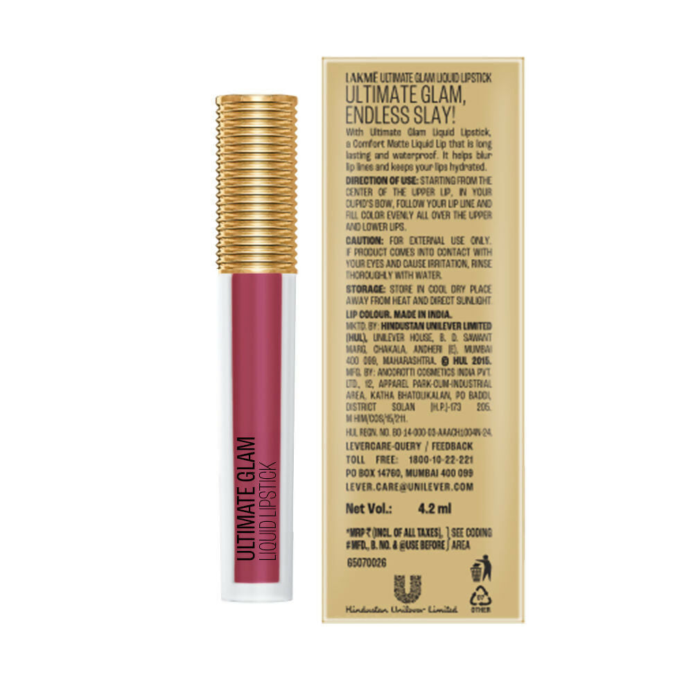 Lakme Ultimate Glam Matte Liquid Lipstick - Muave Party