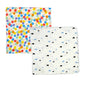 Kindermum Organic Cotton Muslin Swaddle Blanket 110 Cm X 110 Cm - Set Of 2 - Colorful Polka And Whale