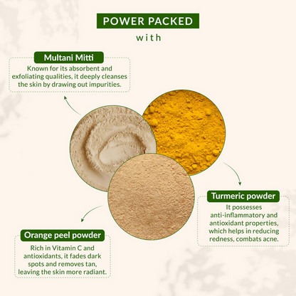Lotus Botanicals Multani Mitti Turmeric & Orange Peel Skin Tightening & Brightening Face Pack
