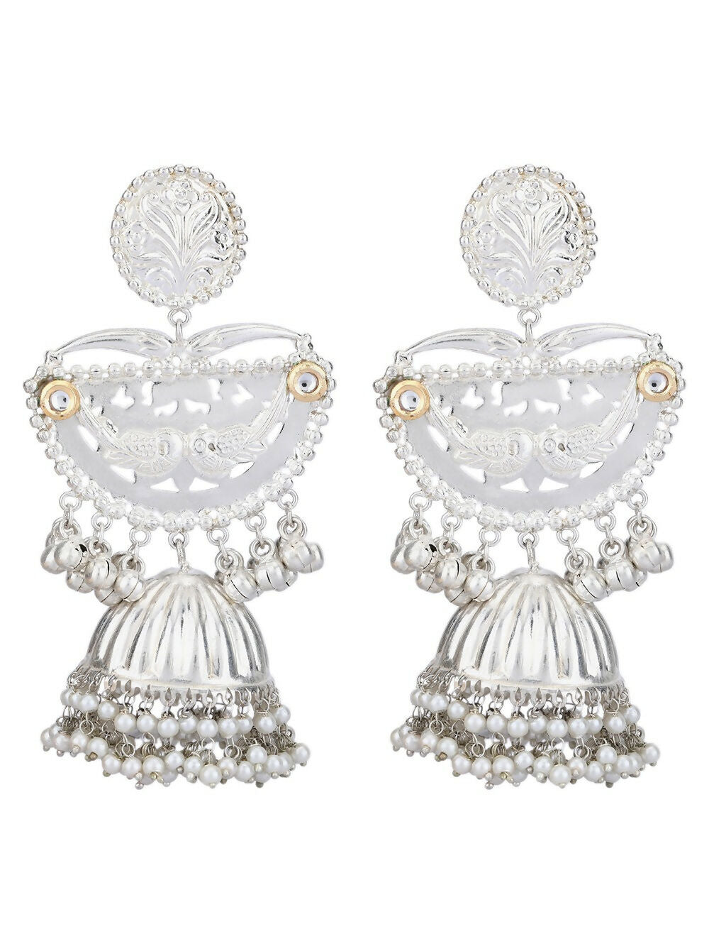 Joban Fashion Women Ghungroo Style Silver Tone Jhumka