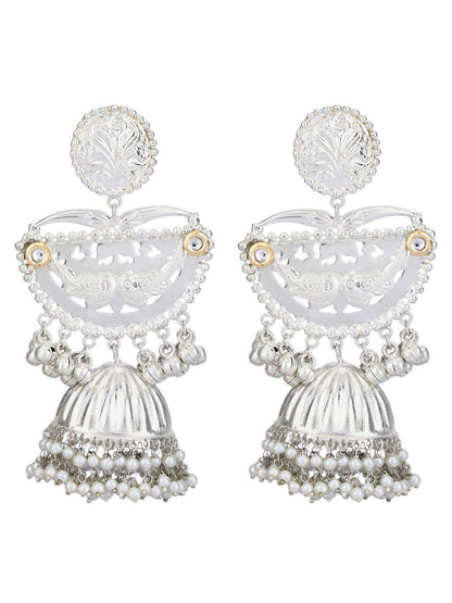 Joban Fashion Women Ghungroo Style Silver Tone Jhumka