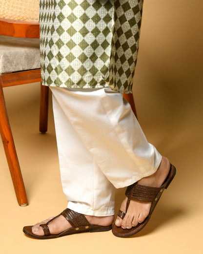 Stepsoft Men'S Brown Kolhapuri Chappal | Handcrafted Leather Slip-On Ethnic Footwear