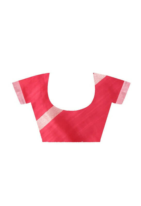 Mominos Fashion Moeza Rose Pink All Over Buti Handloom Silk Saree with unstitched Blouse piece