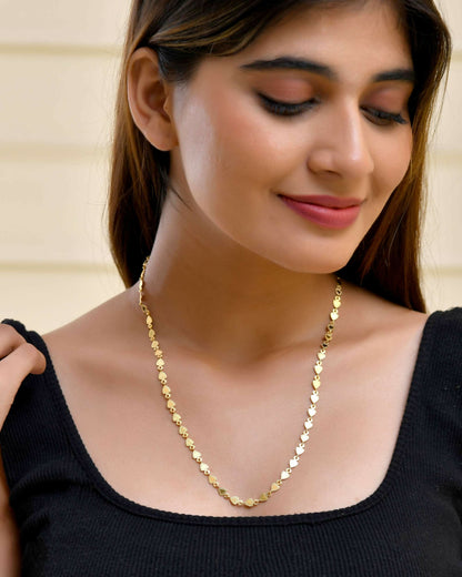 VOJ Gold-Polished Heart Shaped Chan for Women