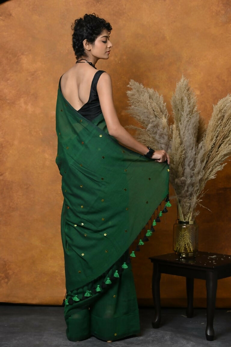 Very Much Indian Pure Mul Cotton Handloom Saree - Green